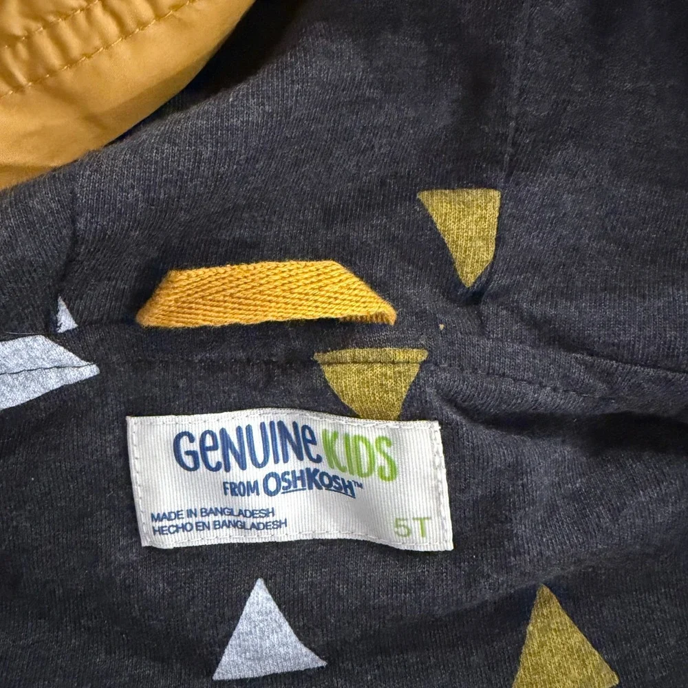 Genuine Kids OshKosh Boys Yellow Grey Holographic‎ Windbreaker Jacket 5T NWT